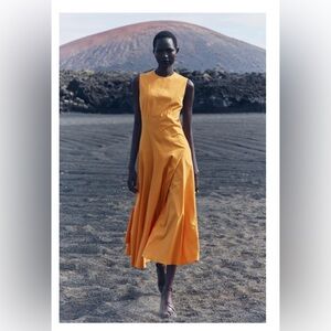 MIDI SWING DRESS ZW COLLECTION ORANGE. SIZE MEDIUM